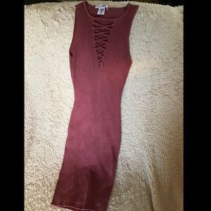 Mauve Tight-knit Minidress